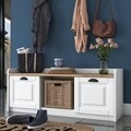 Set cuier cu pantofar, Wren, P2 - 1636, pal melaminat, alb/nuc