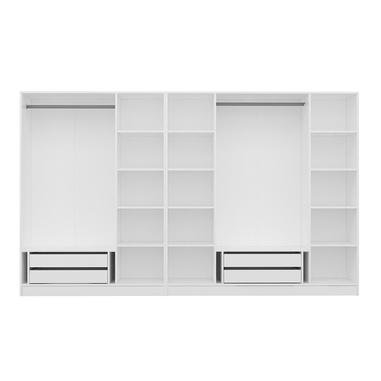 Dulap pentru haine, Hanah Home, Nisa, 315x210x52 cm, Alb — imaginea 7