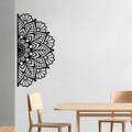 Decoratiune de perete, Mandala-S-2, Metal, Dimensiune: 117 x 1,5 x 59 cm, Negru