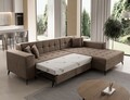Coltar extensibil dreapta 4 locuri ELTAP, Sol-23, Solange, 292x196x84 cm, lemn/poliester, bej inchis