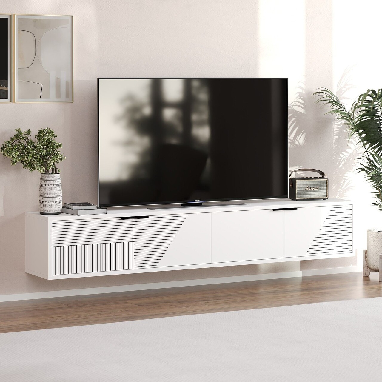 Comoda TV, Odessa, Parla, 180x30x30 cm, Alb - 2 | YEO