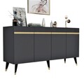 Set mobilier living, Olivia, Defne, PAL , Antracit / Aur