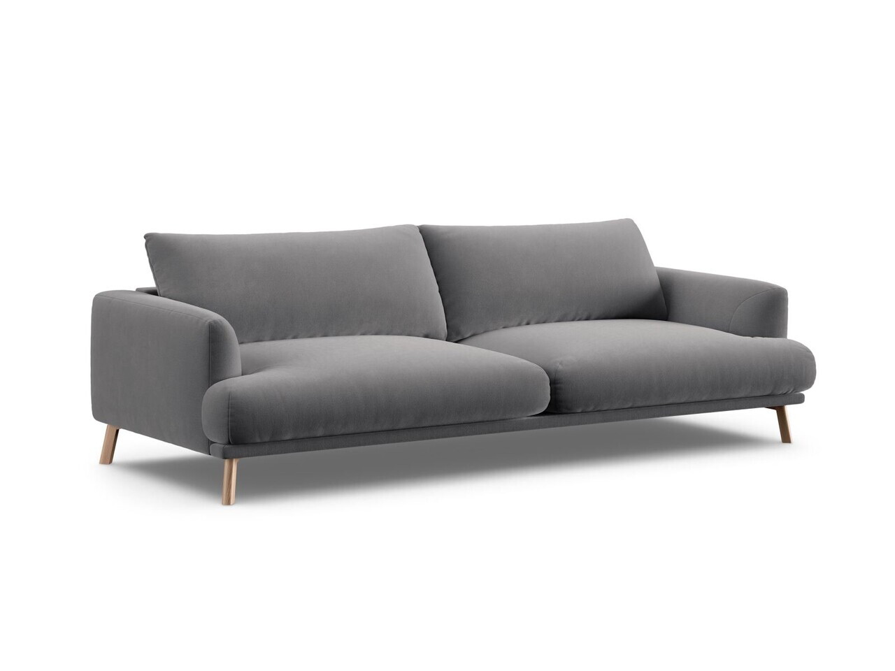 Canapea 4 locuri, Naomi, Micadoni Home, 230x95x75 cm, catifea, gri — imaginea 3