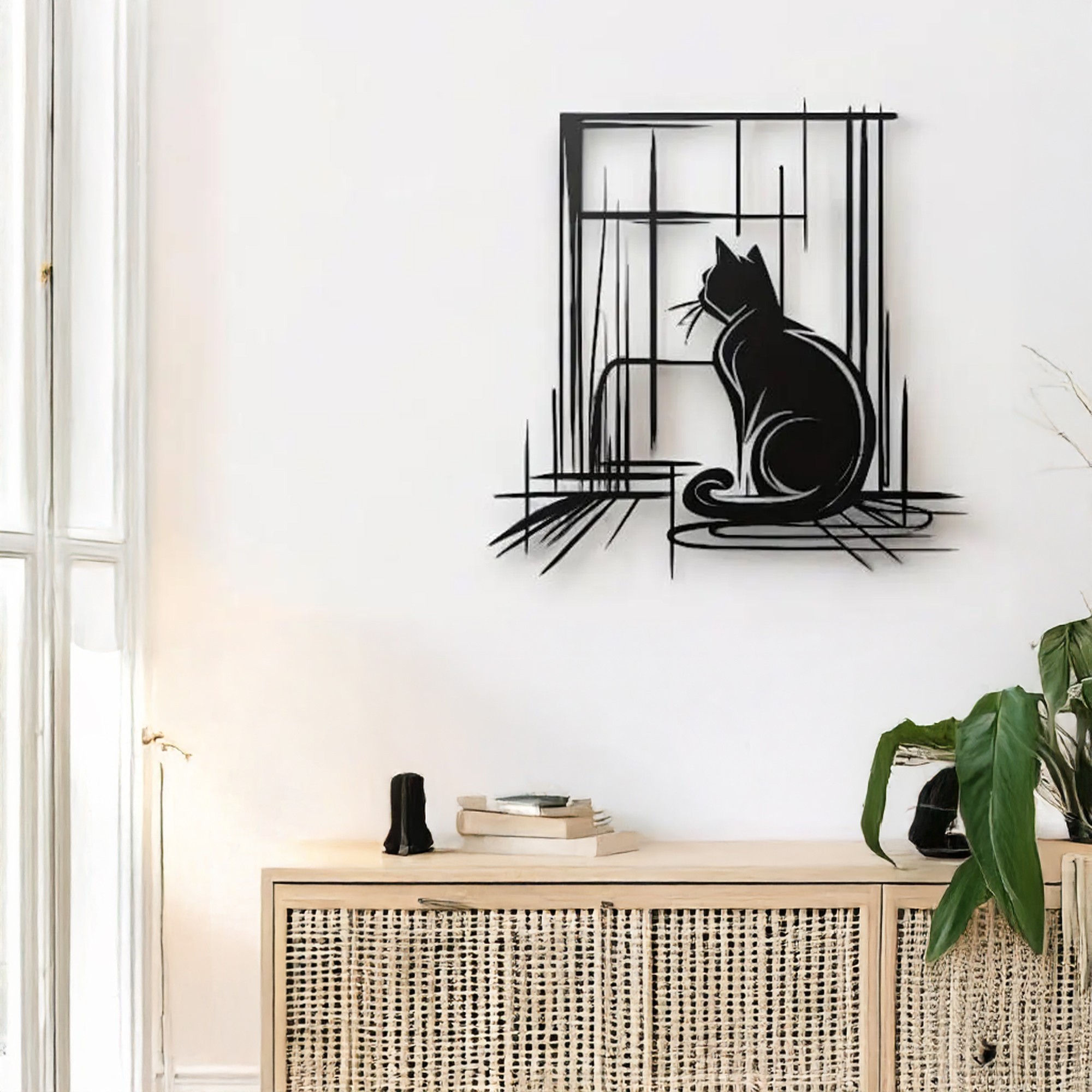Decoratiune de perete, DCV-1025-MT, Dimensiune: 50 x 50 cm, Negru