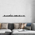 Decoratiune de perete, Dubai Skyline, Metal, Dimensiune: 120 x 13 cm, Negru