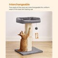 Stalp de zgariat pentru pisici / turn de catarat pentru pisici, Feandrea, 50x40x68 cm, MDF/plus/sisal, gri deschis