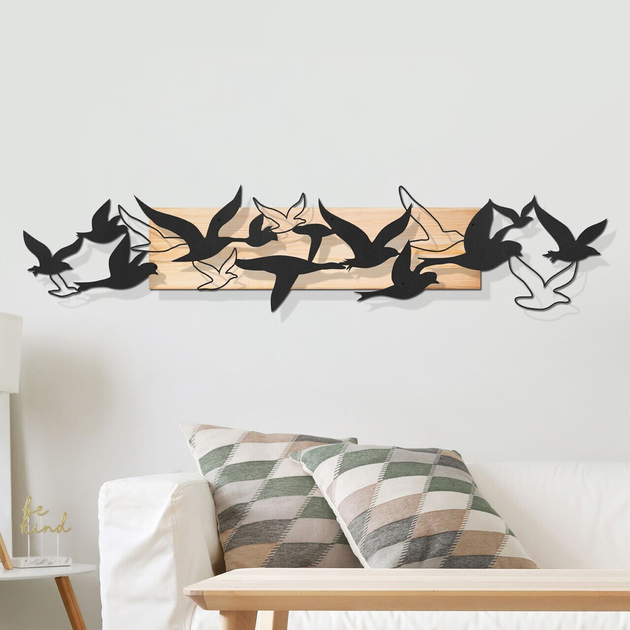 Decoratiune de perete, Libertà, Cadru: Lemn (Grosime: 2 cm), Natural/Negru — imaginea 3