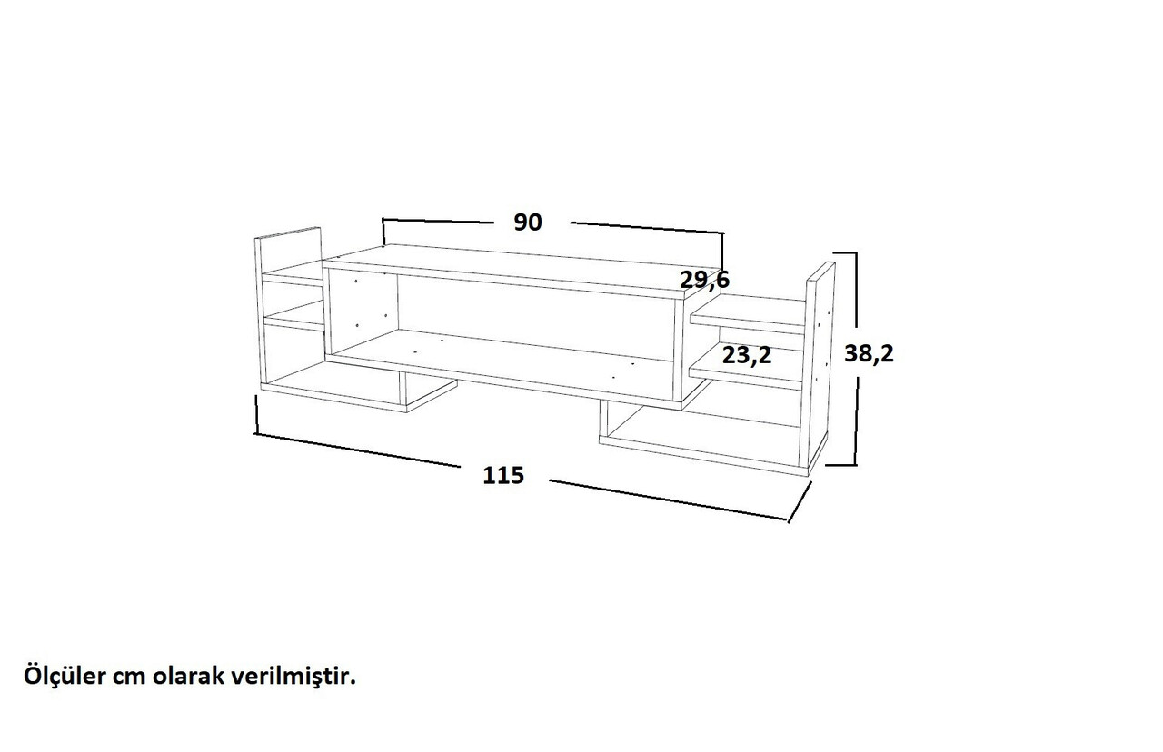 Comoda TV, Moblert, Sema, 115x38.2x29.6 Cm, Alb