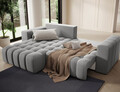 Coltar extensibil stanga 4 locuri ELTAP, Bon-18, Bonett, 250x175x92 cm, lemn/poliester, gri deschis
