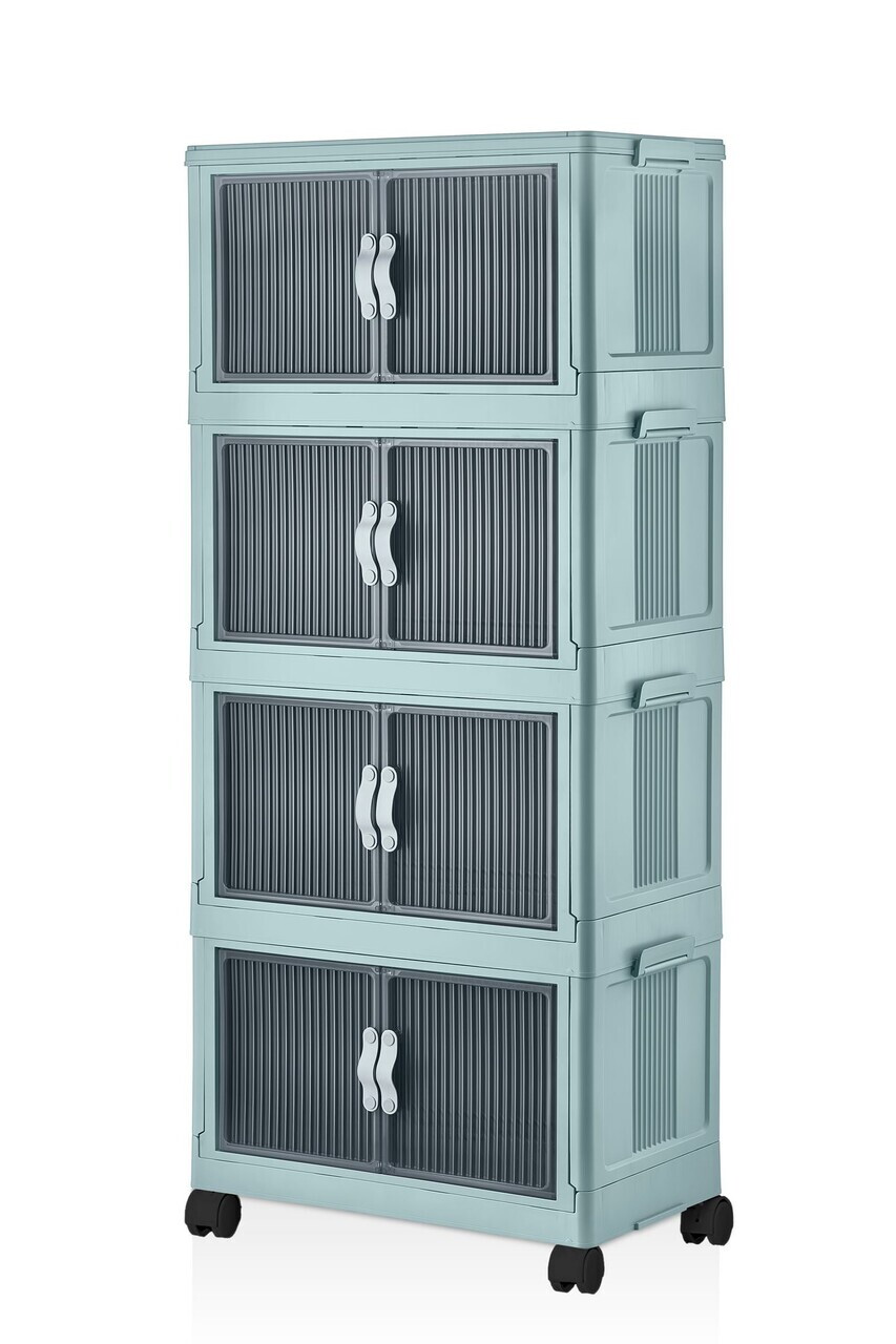 Dulap multifunctional, Hanah Home, Lavine 127, 56x127x56 cm, PLASTIC, Bleu — imaginea 7
