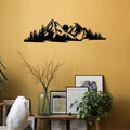 Decoratiune de perete, Mountain 2, metal, 68 x 19 cm, negru