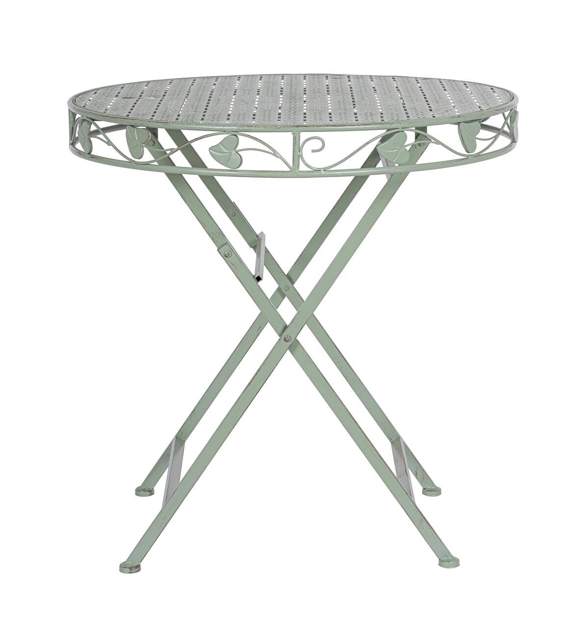 Masa pliabila Harriet Round, Bizzotto, Ø 70 x 74 cm, otel, verde sage - 2 | YEO