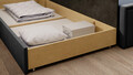 Canapea extensibila brat stanga 3 locuri, ELTAP, Fulgeo, 214x82x77 cm, lemn/catifea din poliester, albastru inchis/gri