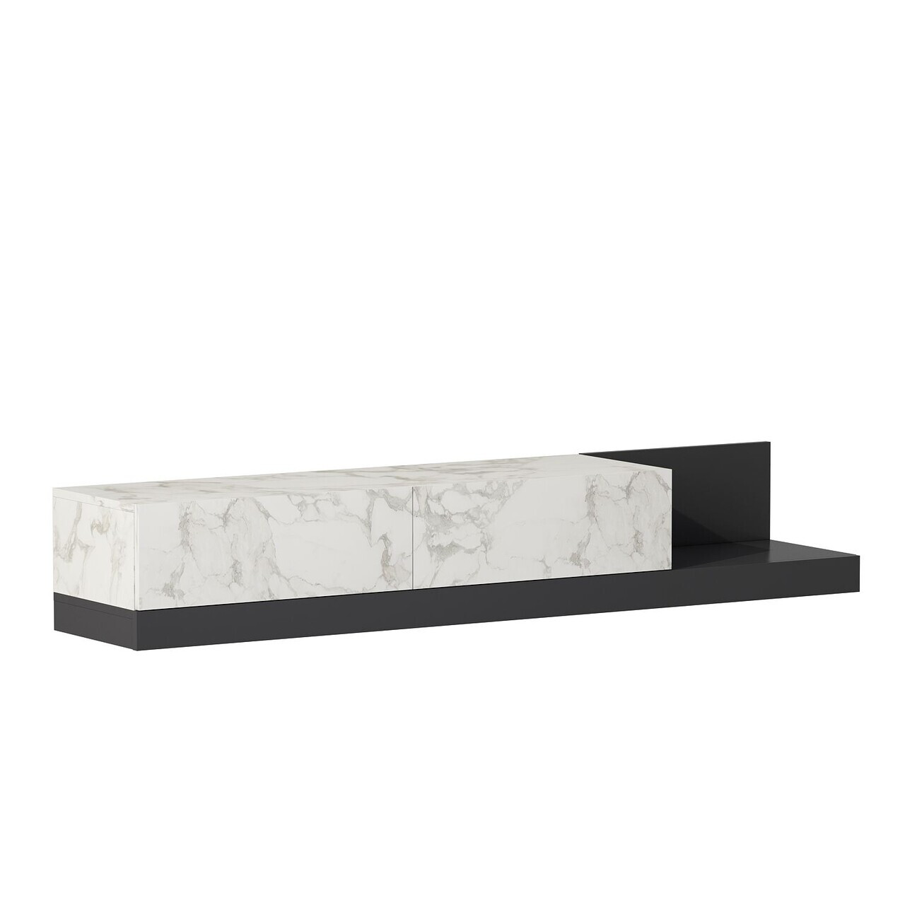 Comoda TV, Hanah Home, Major, 180x30x37 cm, PAL, Marmură Marmo / Antracit — imaginea 7