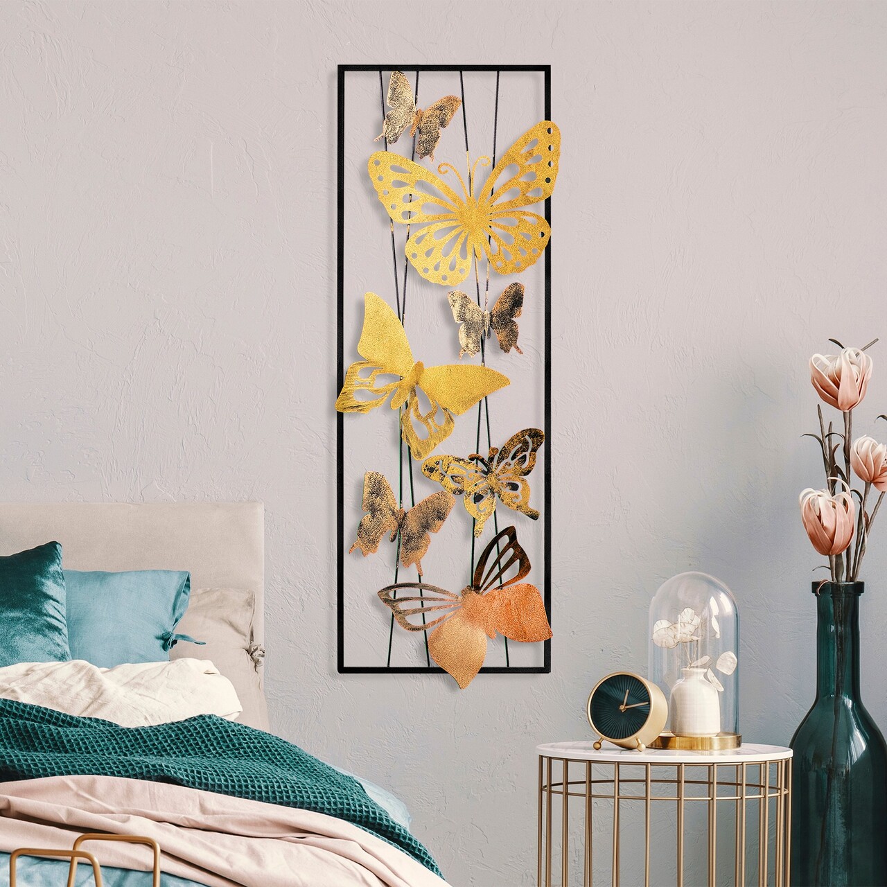 Decoratiune de perete, Kelebek 2, Dimensiuni: 32 x 90 x 4 cm, Multicolor - view 2