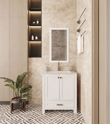 Set mobilier de baie (2 piese), jussara, erie 30, alb