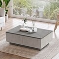 Masuta de cafea LV17-GT, Yardley, 90x60x31.6 cm, argintiu/antracit