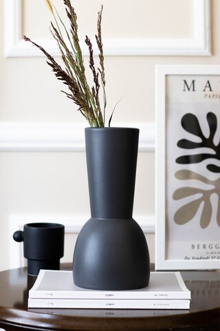 Vaza, BSI163, 14x14x28 cm, Ceramica, Antracit