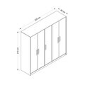 Dulap pentru haine, Hanah Home, Mitra, 225x210x60 cm, Alb / Artizanal