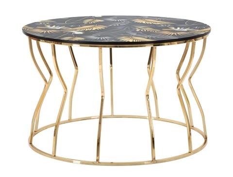 Masuta de cafea leaf top, mauro ferretti, Ø 70x43.5 cm, fier, auriu