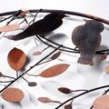 Decoratiune de perete, Love of Birds 3, Metal, Dimensiune: 86 x 75 cm, Multicolor