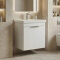 Dulap de baie cu chiuvetă, Hanah Home, Desna 50, Alb mat