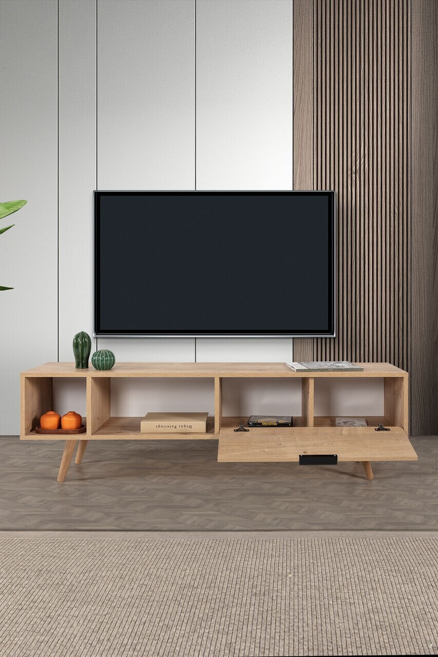 Comoda TV, Hanah Home, Venüs 3642, 160x46x35 cm, PAL, Maro — imaginea 2