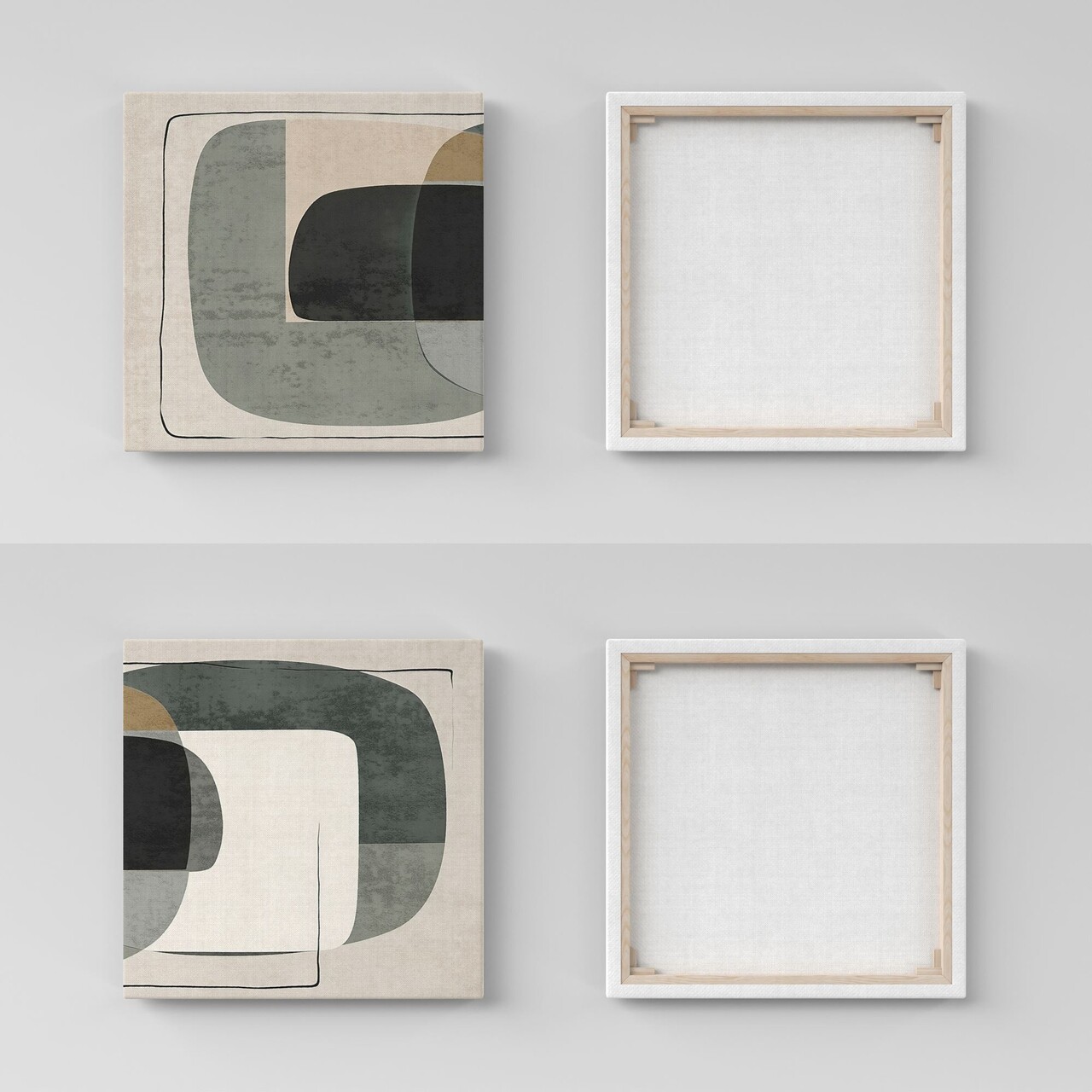 Set 2 tablouri decorative, ASR_CNVS25, Lemn, Multicolor - view 2