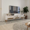 Comoda TV, Odessa, Elena, 180x42.6x31.4 cm, Alb / Ratan