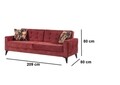 Canapea extensibila Cinar, Pandia Home, 209x80x80 cm, lemn, rosu