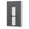 Dulap pentru haine, Minerva, Minar 3 Kapak 255, 135x255x52 cm, PAL, Antracit/Alb