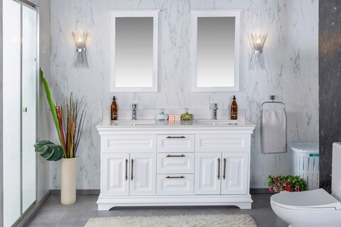Set mobilier de baie (3 piese), Jussara, Huron 60, Alb Jussara