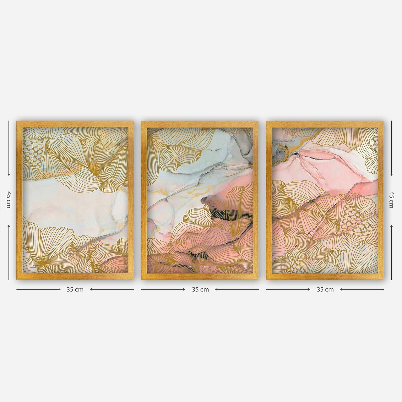 Set 3 tablouri decorative, 3AC163, Plastic, Multicolor - view 2