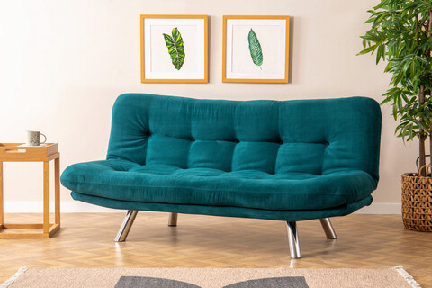 Canapea extensibila cu 3 locuri, futon, 859ftn2803, metal, verde petrol