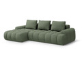 Coltar extensibil stanga 3 locuri, Linz, Cosmopolitan Design, 275x142x84 cm, tesatura structurata, verde oliv inchis