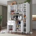 Dulap multifunctional, Hanah Home, JE266, 160x218.6x45 cm, Alb/Maro