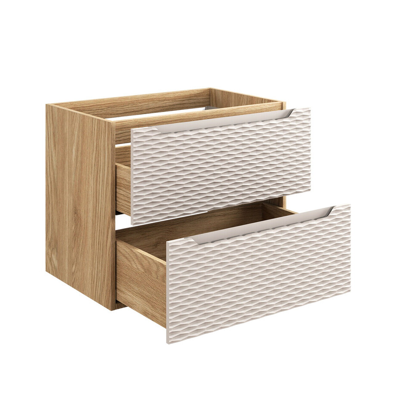 Set mobiler baie, dulap cu lavoar, 70 cm S Un Cloud, Ocean Beige, Comad, MDF/PAL laminat, stejar — imaginea 2