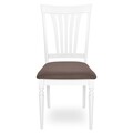 Scaun dining cu sezut tapitat, Misty, 45 x 53 x 94 cm, lemn, maro/alb