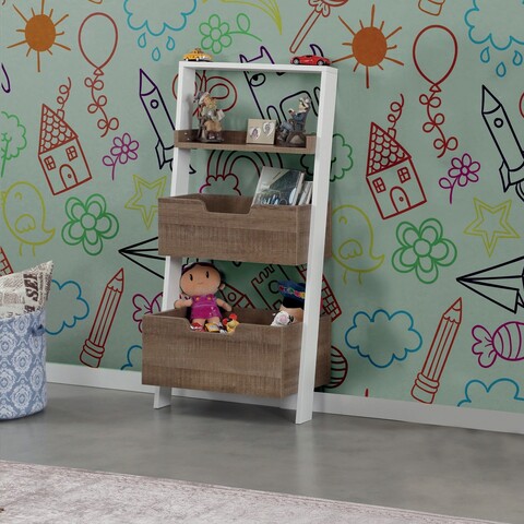 Corp biblioteca, comforty, low, 59x120x35 cm, maro inchis