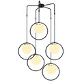 Lustra, Dolunay - 4511, Opviq, 74 x 103 cm, 5 x E27, 40W, negru/alb