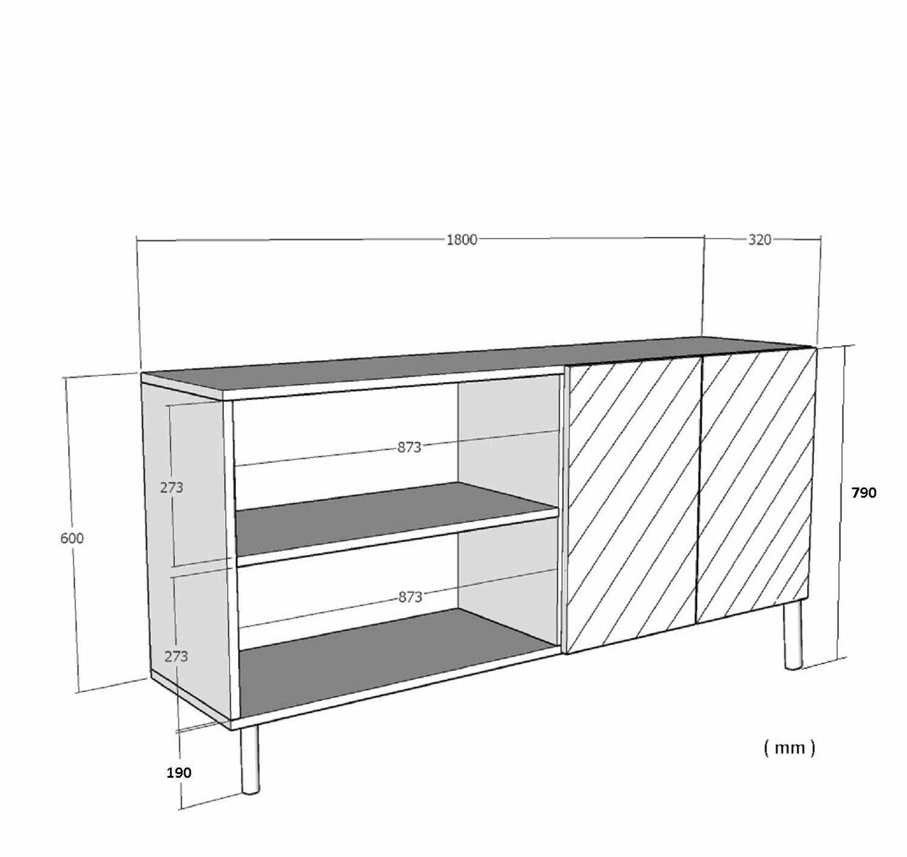 Consola, Hanah Home, Gumus 180, 180x79x32 cm, Alb — imaginea 8