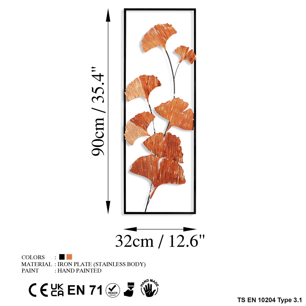 Decoratiune de perete, Raspberry 3, Metal, Dimensiuni: 32 x 90 x 4 cm, Multicolor — imaginea 7