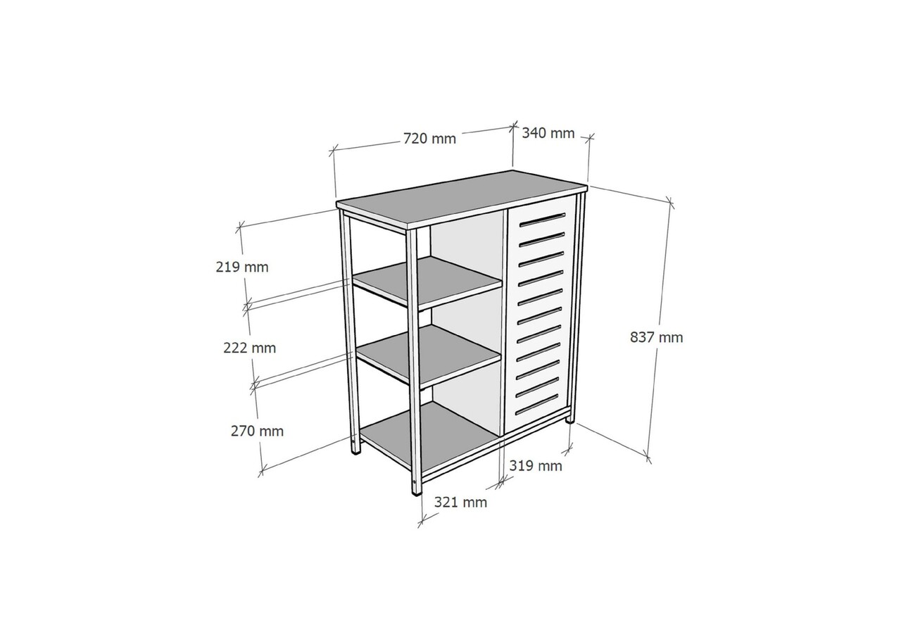 Corp biblioteca, Hanah Home, Ihlamur, 72x83.7x34 cm, Safir / Negru - view 5