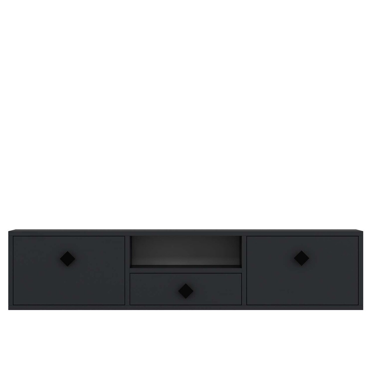 Comoda TV, Hanah Home, 1305-DROP-1, 140x30x30 cm, PAL , Antracit / Negru - view 3