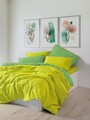 Lenjerie de pat dubla, Sage - Yellow, Green, Cozy Home, Bumbac Ranforce