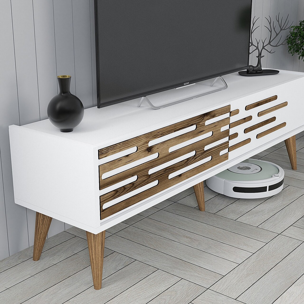 Comoda TV, Hanah Home, Valensiya 140, Alb - imagine 4