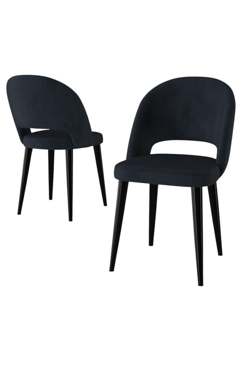 Set scaune 2 piese, Hanah Home, Pane, Antracit / Negru — imaginea 2
