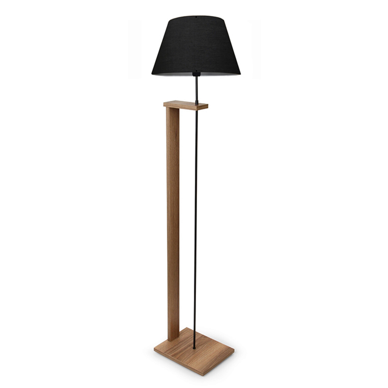 Lampadar Lumino, Pakoworld, 38x38x150 cm, 1 x E27, textil/MDF, negru/maro