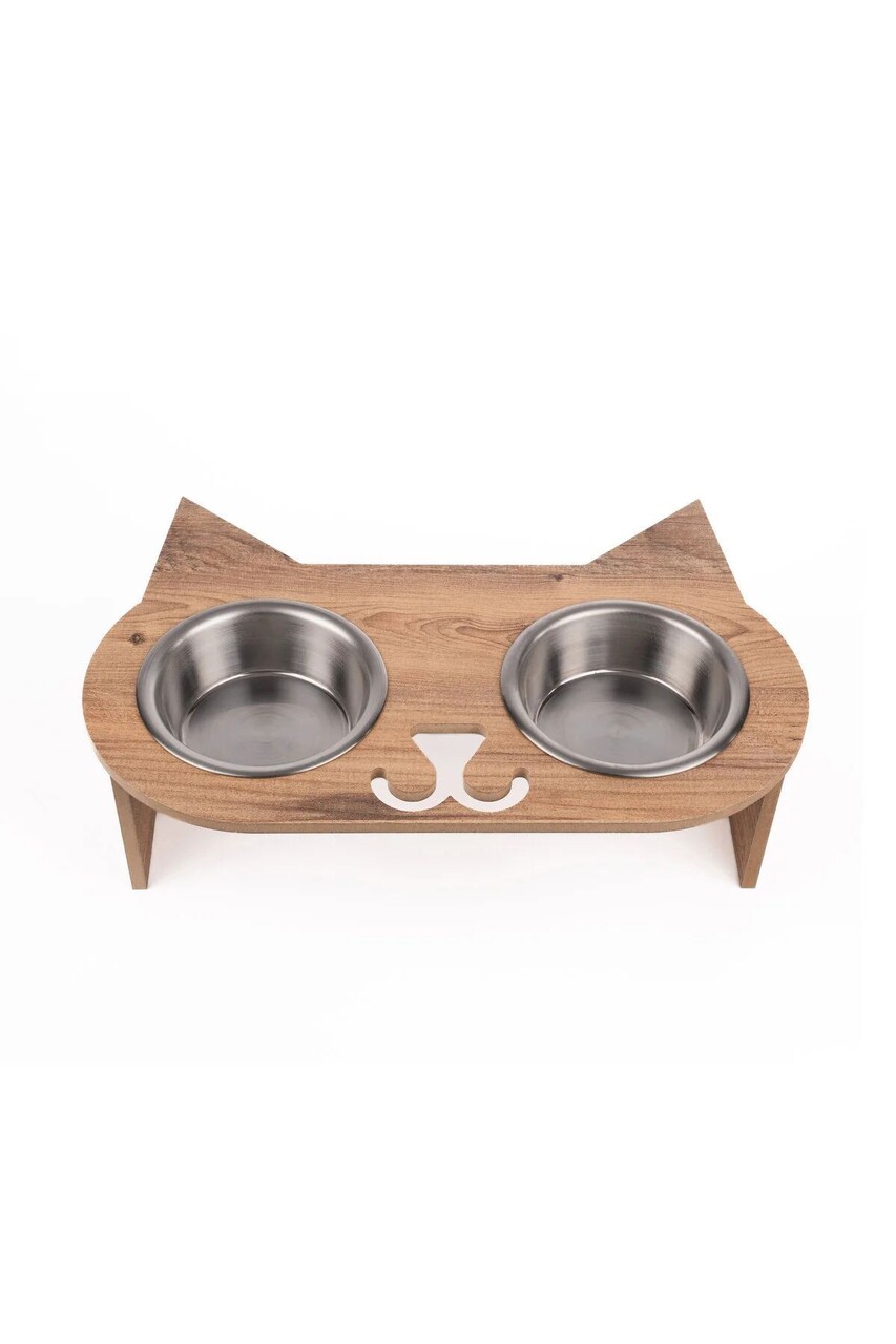 Bol pentru hrana animale de companie, Paws &amp; Whiskers, Apvm4, MDF , Multicolor - imagine 3