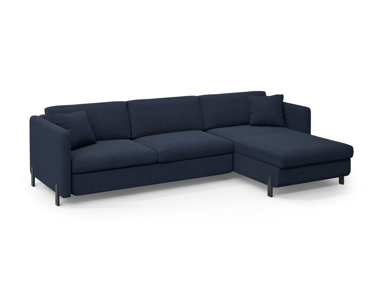 Coltar extensibil dreapta 4 locuri, Gloria, Micadoni Home, 266x170x88 cm, tesatura structurata, albastru — imaginea 5